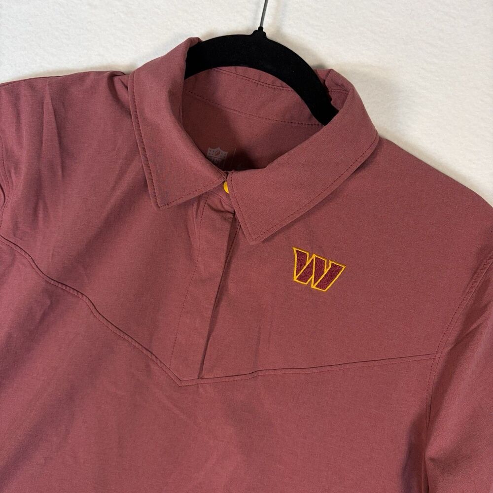 Nike Washington Commanders NFL Polo Shirt Womens Large L Burgundy Dri-FIT Coach